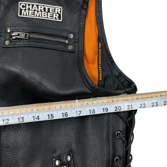 Milwaukee Leather Black Padded Heavy Motorcycle Biker Vest Men's Medium - Picture 6 of 10